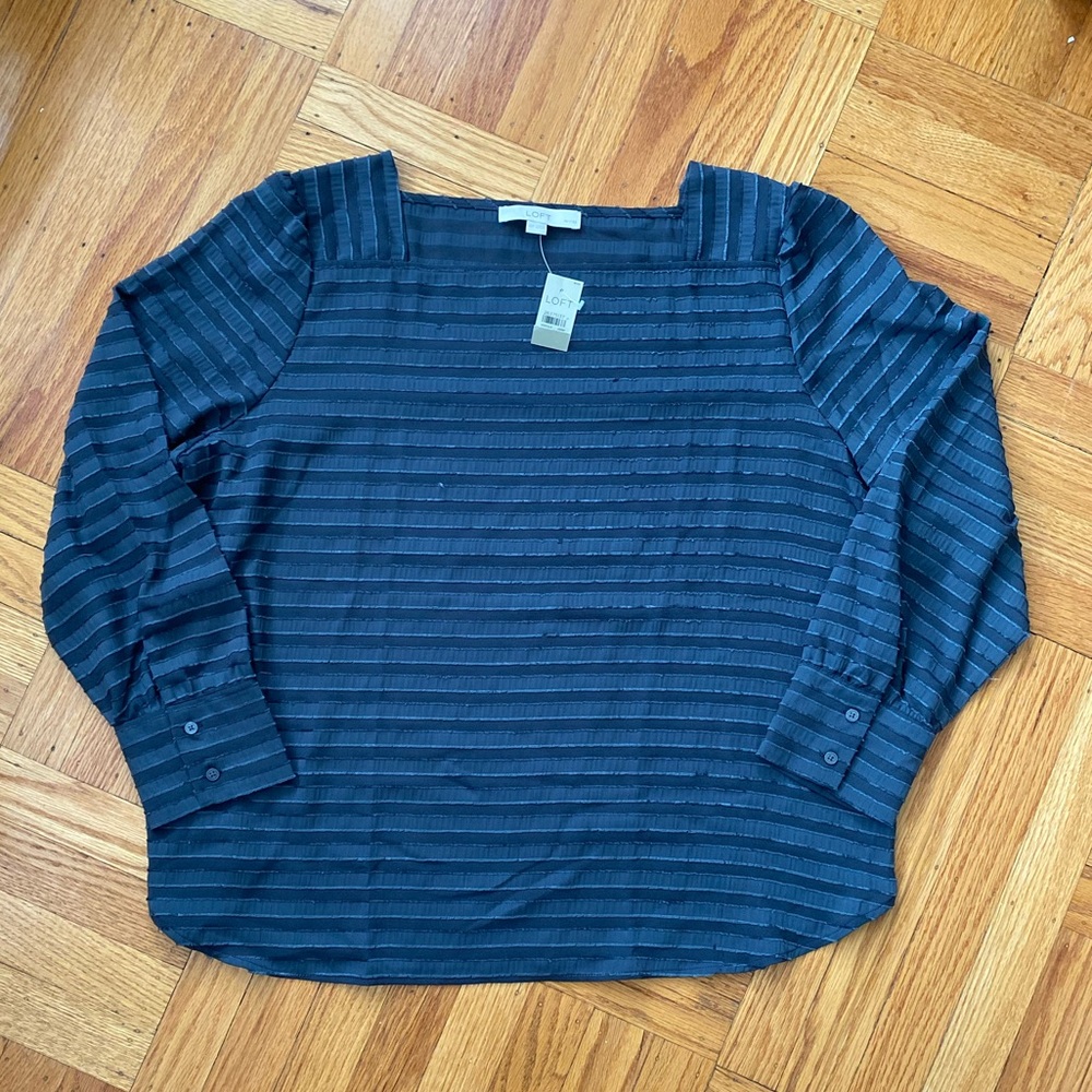 Blue boatneck blouse